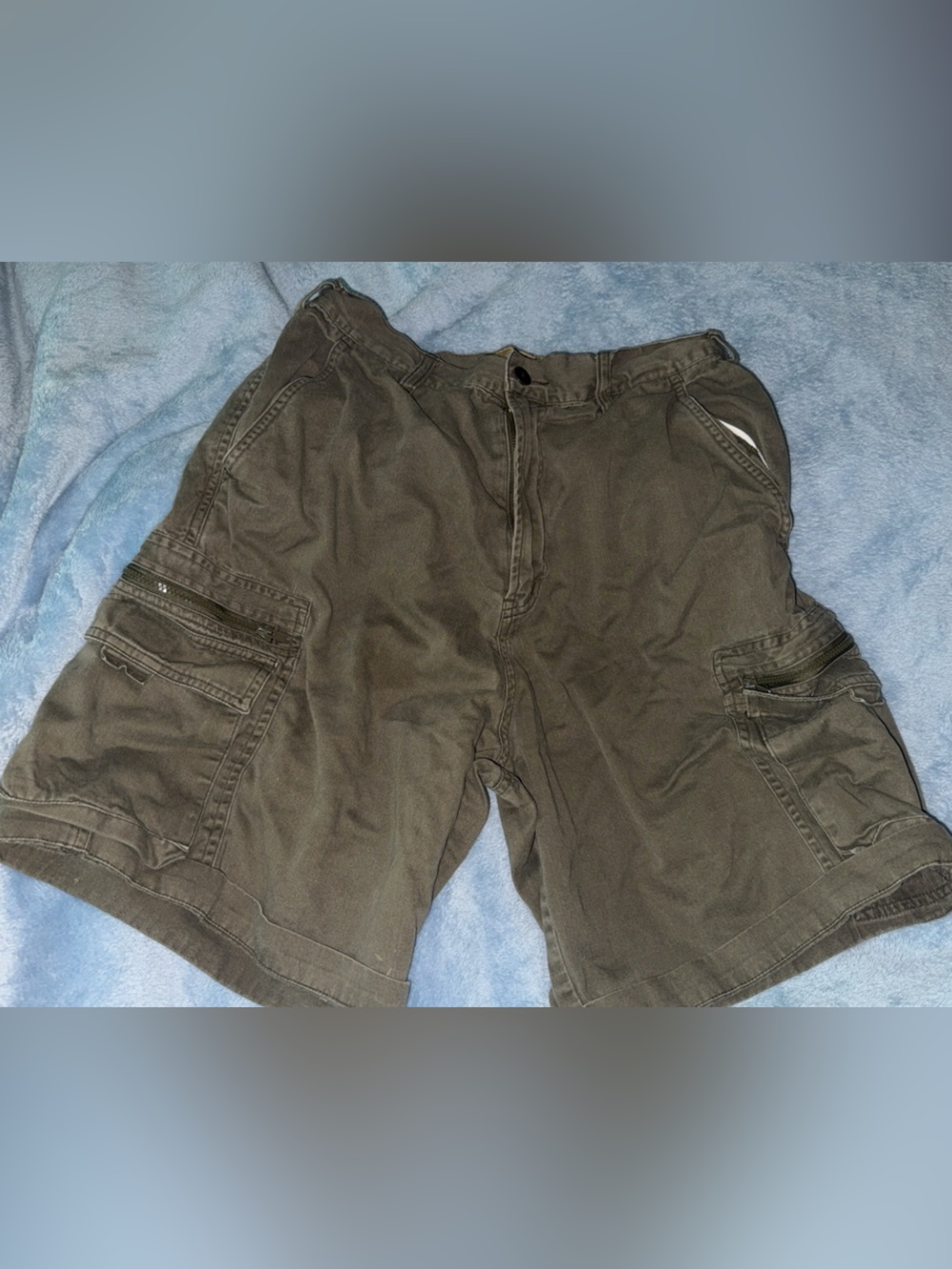 Men's Cargo Jean Shorts - Olive Green